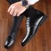 New Business casual strappy men's leather Oxford shoes_vogvips.com