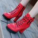 Women's Chunky Heel Fashion Boots European American Style Winter Side Zipper Short Studded Belt Buckle High Heeled Cowboy Boots_vogvips.com