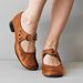 Elegant Low-Heel Buckle Strap Slip-On Shoes For Women – Comfortable Round-Toe Flats In Red, Black, Blue, Brown (Sizes 34-43)"_vogvips.com
