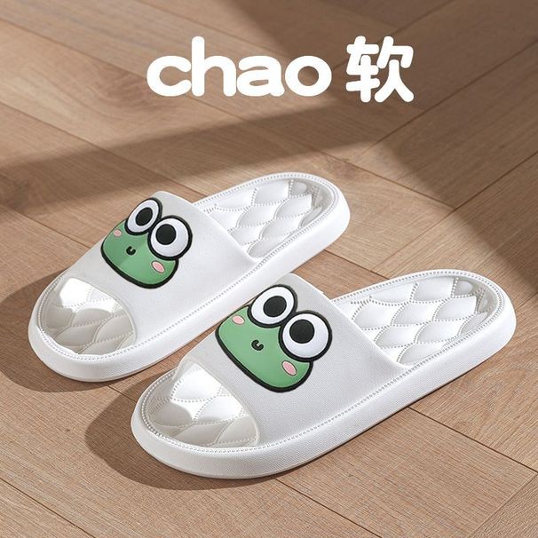 Summer Beach Slide Men Bathroom Anti Slip Slipper Women Home Flip Flop Cartoon Cute Frog Soft Eva Thick Bottom_vogvips.com
