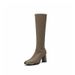 Black Pointed Toe Chunky Over-the-Knee Long For Women 2025 Winter Autumn New Style High Heel Side Zipper Riding Boots_vogvips.com