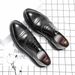 Euro Step Pointed Toe Men 2025 New Brogue Men's Trendy British Casual Business Youth Shoes Genuine Leather_vogvips.com