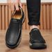 Brand High Quality Genuine Leather Men's Casual Slip On Comfort Business Man Flats Outdoor Men Work Shoes_vogvips.com