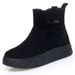 Women's Winter Soft Leather Cotton Shoes, Snow Boots, Flat Bottomed Non Slip Cotton Boots, Comfortable And Plush, Thick Wool, Thick Soled Short Boots_vogvips.com