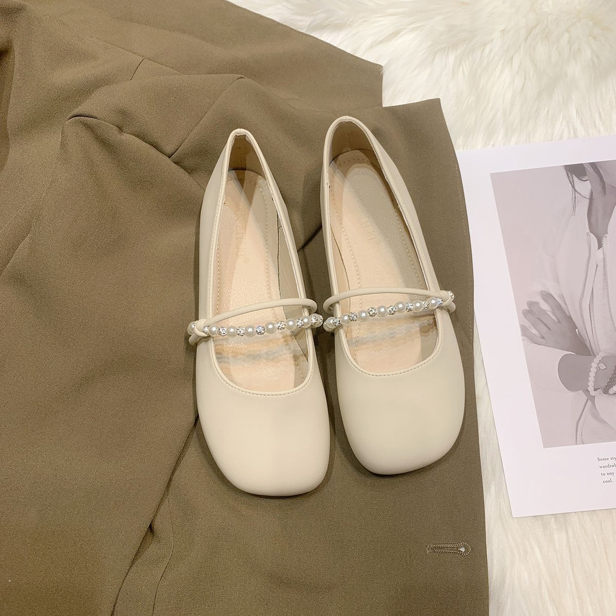 Mary Jane Shoes With Skirt Soft-soled Shoes Fairy Night Breeze Gentle Shoes Flat Single Shoes_vogvips.com