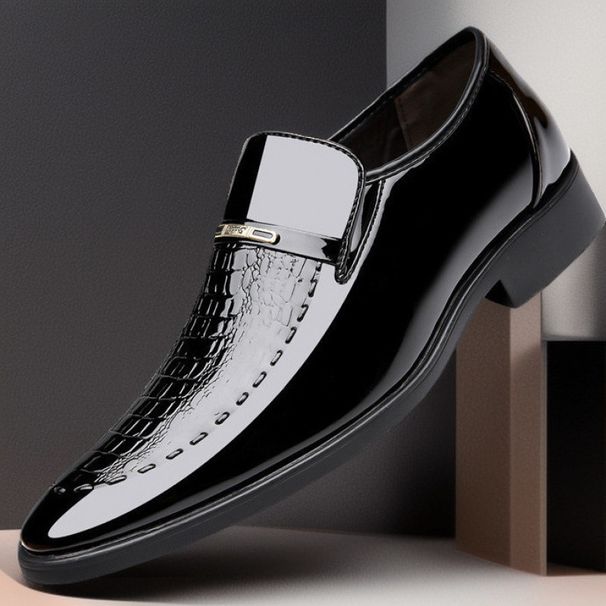 Spring Large Size Leather New Business Formal Pointed Toe Shiny Youth Korean Style Casual Breathable Shoes Men's Trend_vogvips.com