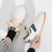 Live Streaming Of White Women's Fashionable Casual Sports Board Lace Up Spring And Autumn Low Top Big Toe Shoes, Student_vogvips.com
