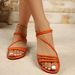 New 2026 Women's Flat Bottom Sandals Roman Beach Elastic Strap Slip-On Shoes Fairy Tale Skirt Matching Outdoor Wear_vogvips.com
