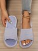 Women's Summer Striped Simple Fashionable Indoor Home Cool Slippers For Wooden Floor Silent Design_vogvips.com