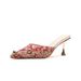 Qianluhui Exquisitely Crafted Classical Style Closed-Toe Mules With Rivet Pattern And Chinese Elements For Women High_vogvips.com