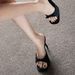 French Square Toe Niche Styleoutwearbowsmuller High-heeled Slippers For Women, Thin-heeled Sandals, Black Sexy Half Slippers_vogvips.com