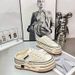 Spring New Popular Women's Canvas Mules With Closed Toe, Thick Sole, Height-Increasing, Versatile Platform White_vogvips.com