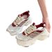Thick Soled Dad Shoes For Women New Breathable Mesh Student Street Blasting Single Mesh Casual Red Sports Shoes_vogvips.com