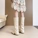 Women's Shoes Chunky Heeled Knee High Boots, New Style, Fashionable High Heeled Pointed Toe, Slouch Leg, Riding Boots, Over The Knee Boots._vogvips.com