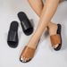Summer New Leather One Side Of Fashion Beach Holiday Flat Women Sandals Slippers_vogvips.com