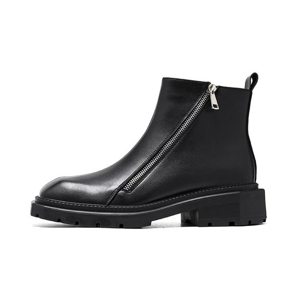 European Warm Series 2025 Autumn New Men's Workwear Mid-Heel Square Flat Toe Mid-Cut Low-Cut Side Zipper Martin Boots 4512-R_vogvips.com