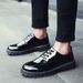 TerraStride 2025 Glossy Patent Autumn Korean Style Casual Small Leather Hairstylist Men's British Thick Sole Shoes_vogvips.com
