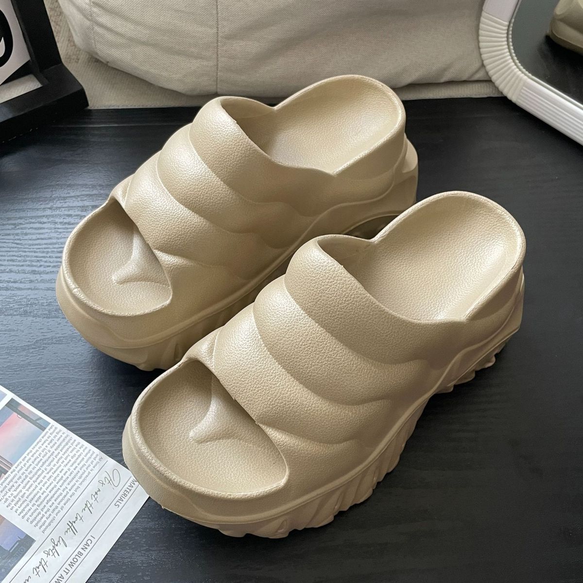 Women's High Heel Platform Sandals - 10cm Thick Sole Fashion Slippers For Outdoor Wear - Open-Toe Height Increasing Shoes_vogvips.com