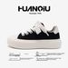 Men's Classic Height Increasing Sneakers 7CM Invisible Thick Soled Canvas Shoes Black White Trendy Summer ZHQ68226N_vogvips.com