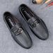 Men's Doudou Shoes Driving Shoes Low-top Pure Leather Surface Metal Trim Foot Cover Large Size Casual Shoes Small Leather Shoes_vogvips.com
