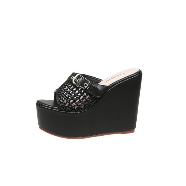 Thick Sole Baotou Half Slippers Women's Summer Outwear New Arrival Women's Shoes Super Popular Net Shoes Classy Sense Lazy Sandals Slippers_vogvips.com