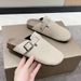 Women's Slippers, Couple Slippers, Plus Size, Decorative Belt Buckle, Roman Sandals, Half Slippers, Lazy Women's Shoes, Breathable._vogvips.com