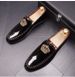 New Pointed Korean Trendy Casual Edition Bright Leather One Step High Height Lefu Men's Shoes_vogvips.com