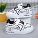 Girls' Little White 2024 New Sports Children's Leisure Fashion Cartoon Comfortable Low Top Board Boys' Running Shoes_vogvips.com