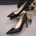 Stiletto Sandals Bridesmaid Crystal Shoes Spring Summer New Pointed Toe Sequin Bride Fashion High Heels Women Thin_vogvips.com