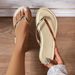 Summer Women's Wide Width Flat Minimalist Sandals - Solid Color Fashion Beach Slides (Comfortable Casual Lightweight)_vogvips.com