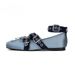 Blue Satin Single For Women, Spring And Autumn New Fashion Versatile Cross Metal Buckle Ballet, Comfortable Granny_vogvips.com
