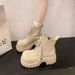 Platform Height-Increasing Martin For Women 2025 Autumn New Fashion Melad Slimming Short Lace-Up Yellow Boots_vogvips.com