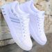 A Pair Of White Sneakers, Perfect For Skateboarding, Casual Sports, And Everyday Wear. Lightweight With A Soft Sole,_vogvips.com