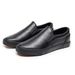 Black Microfiber Waterproof Men's Women's Casual Shoes Flat Bottome Soft Sole Loafers Wear-resistant Non Slip Sneakers Men Shoes_vogvips.com
