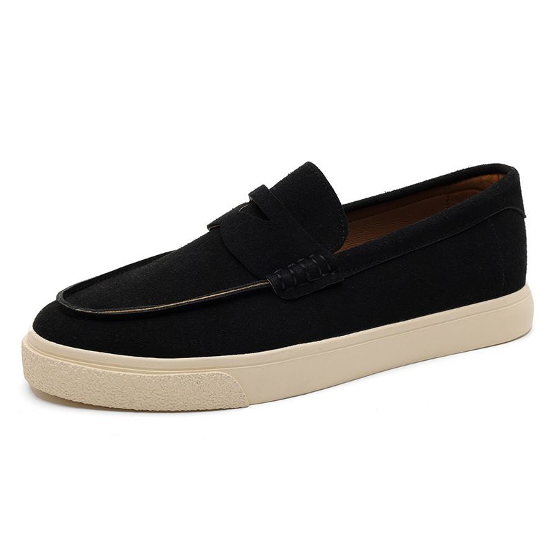 SHLIANG New Men's Loafers Cow Suede Slip On Flats Handmade Male Casual Shoes Leisure Walk Moccasins Outdoor Business Shoes Y0636_vogvips.com