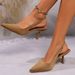 2025 Spring New Fashion Plus Size Women's Shoes One-Strap Buckle Thin Slip-On High Heel Closed Toe Backless Sandals_vogvips.com