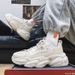 Men's Breathable Mesh Sneakers Casual Running Shoes With Thick Sole For Comfort And Style Height Increase Wear Resistant White Dad Fashion Shoes_vogvips.com