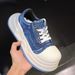 Couple Round New Big Head Women's 2025 Spring/Summer New Ugly Cute Canvas Thick Sole Elevated Sports And Casual Shoes_vogvips.com