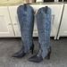 European American Women's Boots With Embroidery, New Foreign Trade Style, Chunky Wooden Heel, Western Slip-On Mid-Calf_vogvips.com