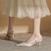 Qianluhui Classic Simple Fashion Patent Leather High Heels With Thin Heel, Pointed Toe, Buckle Women's Shoes, New Summer_vogvips.com