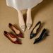 Stiletto High-heeled Shoes, 2026 Spring New Model, French Patent Leather, High-end Feel, Pointed Toe, Square Buckle, Mid-heel Slip_vogvips.com