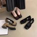 French Style Thick Heeled Mary Jane High-heeled Shoes For Women In The Spring Of 2025, With A Fashionable Stylish Square_vogvips.com