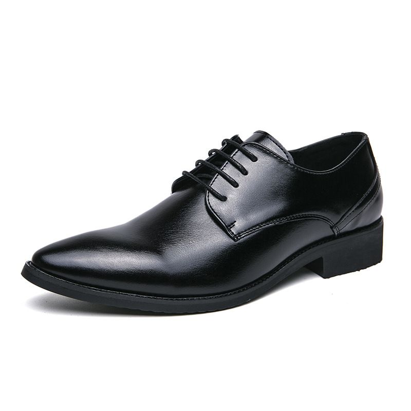 Men's Pointed Toe European And American Business Formal Leather Fashion Versatile Casual Derby Shoes Cross-Border Large_vogvips.com