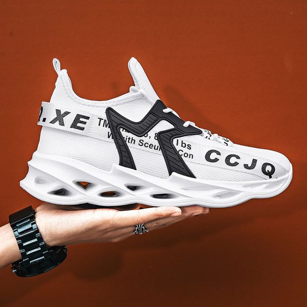 2023 Summer New Sports Shoes, Men's Flat White Sneakers, Trendy Fly-Knit Korean Mens Shoes_vogvips.com