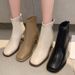 French Slim Martin For Women 2024 Spring And Autumn New Thick Heel Square Toe Korean Style Short Boots Fashion Versatile_vogvips.com