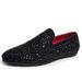 Suitable For All Seasons Trendy Brand CL Style Loafers Slip-On Lazy Rhinestone Korean Version Hot Stamped Leather Shoes Men 510_vogvips.com
