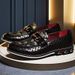 TerraStride New Men's Loafers Large Size British Style Color Block Slip-On Versatile Casual Leather Shoes_vogvips.com