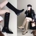 Pointd To Ovr-th-Kn For Womn 2025 Nw Autumn Wintr Wstrn Cowboy Slouchy Long Chunky Hl Riding Boots Plus_vogvips.com