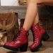 Women's British Style High Heeled Fashion Boots Side Zipper Platform Chunky Heel Plus Size Belt Buckle Martin Boots Autumn_vogvips.com