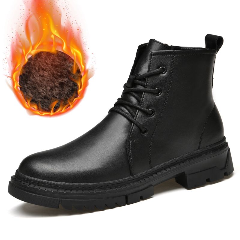 Martin Boots Men's High-top Men's Shoes High-top Men's Trendy Leather Shoes Fleece Tooling Boots_vogvips.com